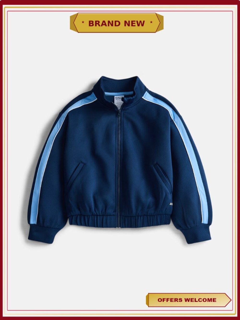 Girls Active Tech Pique Jacket Full Zip Scuba